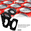Bottle Stacking Mat, Foldable Silicone Fridge Can Stacker, Non-Slip (Black)