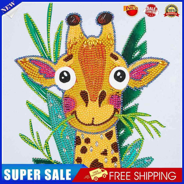 Partial Special Diamond Painting Cartoon Giraffe Head Rhinestone Mosaic Picture