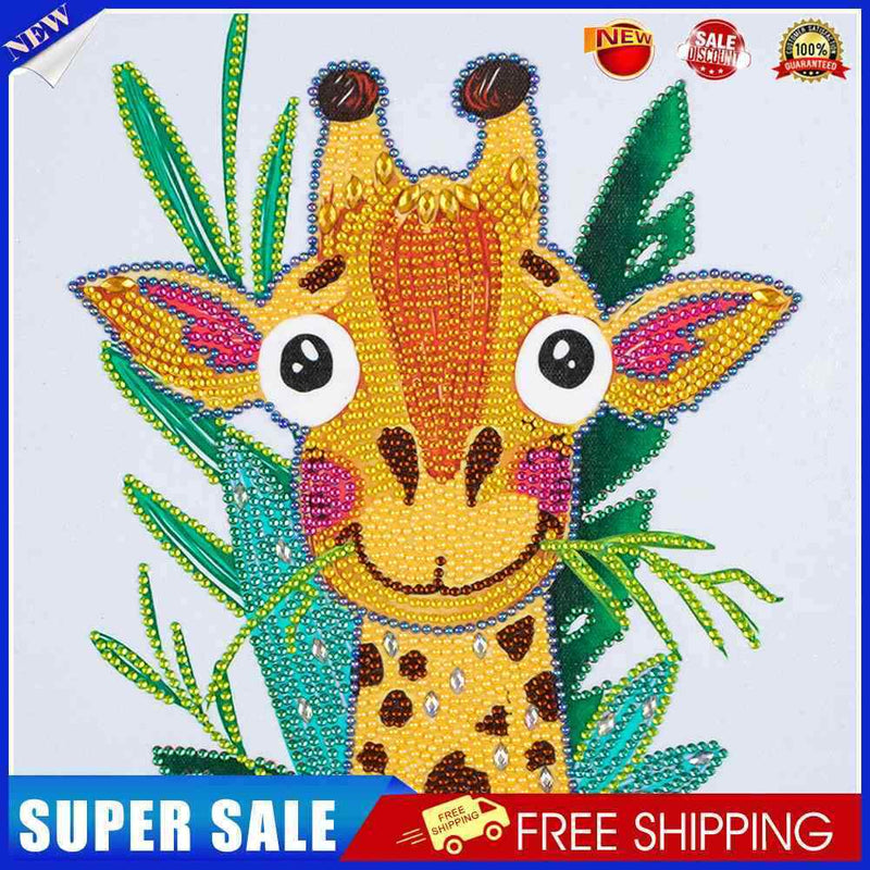 Partial Special Diamond Painting Cartoon Giraffe Head Rhinestone Mosaic Picture