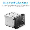 DIY Hard Drive Cage Rack 5.25 inch to 5x 3.5inch Bracket with 12cm Fan Space