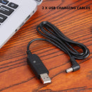 2x 1m USB Charging Cables for BaoFeng UV-5R UV-82 UV-8D Radio Desktop Charg