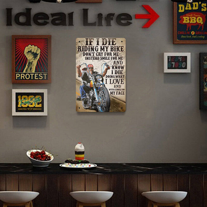 Riding Motorcycle Plate Metal Tin Sign Plate for Bar Pub Decorative Iron Paints