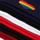 Embroidery Christmas Gift Love Heart Beanies Hats Rainbow Knit Cap Knitted Hats