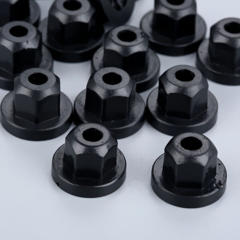 10pcs Car Body Nut Flange Clip Black for E30 E32 E34 E36 K60 1E32 7 Series