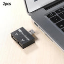2pcs USB2.0 Male to Female Charger Dual 2 Port USB Splitter Hub Adapter
