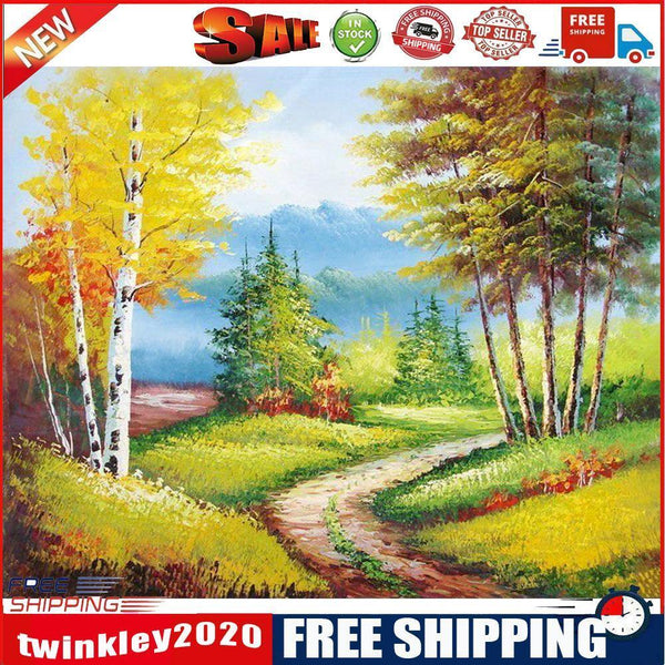 Forest Trail Oil Paint By Numbers DIY Handpainted on Canvas Wall Art Crafts