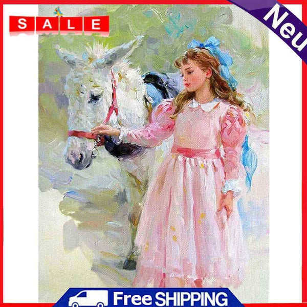 DIY Digital Oil Paint By Numbers Girl Color Drawing Picture Home Decoration Gift