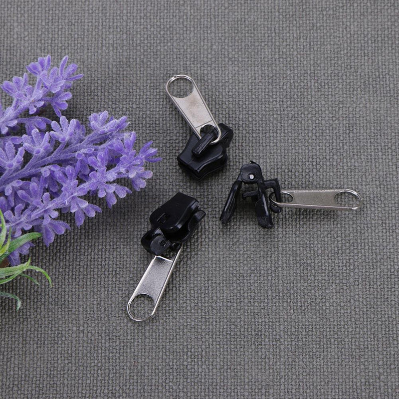 6pcs/set Universal Fix Zipper Repair Kit Replacement Zip Slider(Half black)