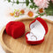 Wedding Red Rose Ring Display Box Velvet Jewelry Box Double Ring Storage Box