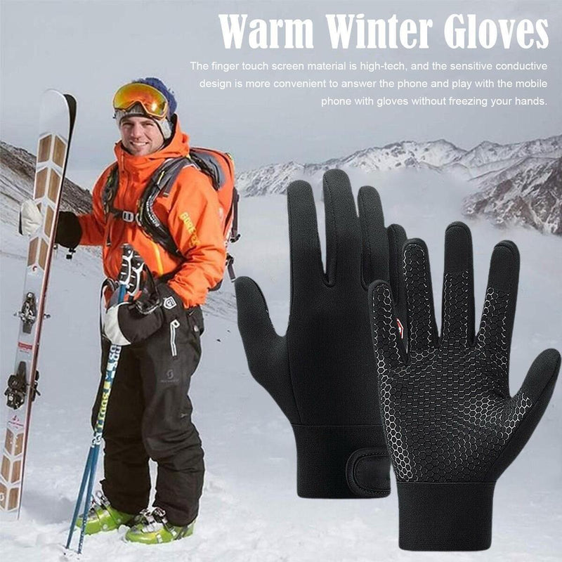 Winter-Herren-Handschuhe, warme Sportfischer-Spritzwasser-Ski-Fahrradhandschuhe.