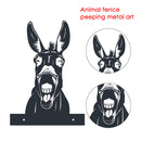 Animal Fence Metal Peeping Silhouette Donkey Cow Standing Art Statues (A) Newly