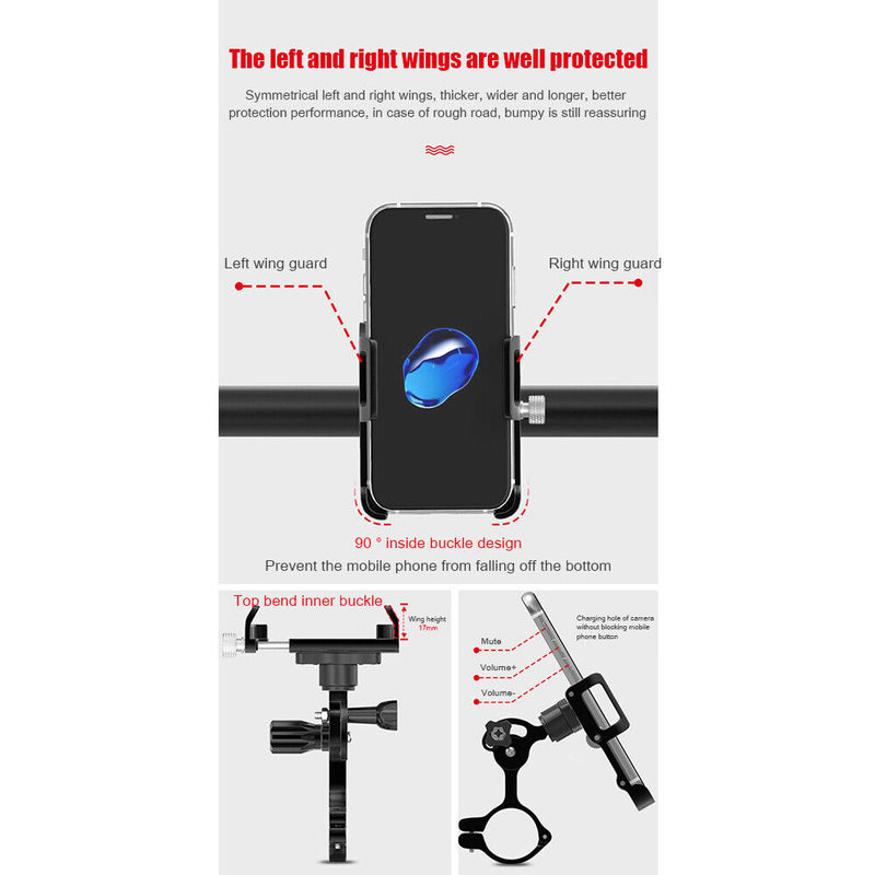 Electric Bicycle Phone Holder Motorcycle 360 Degree Rotating Bracket Brackets