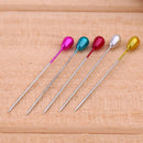 50pcs 5.5cm Colorful Round Straight Iron + Plastic Head Bead Needles S
