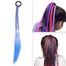 Girls Kids Elastic Wig Rubber Band Rope Ponytail Braider Hair Tie (Blue) Newly