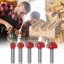 5pcs Ball Nose End Mill 8mm Shank Solid Steel Milling Router Bit for Woodworking