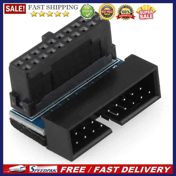 USB 3.0 20 Pin Male to 20 Pin Female Extension Adapter 90 Degree for Motherboard