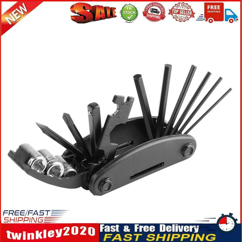 16 in 1 Bicycle Repair Tools Kit Folding Multitool Mountain Bike Equipment Newly