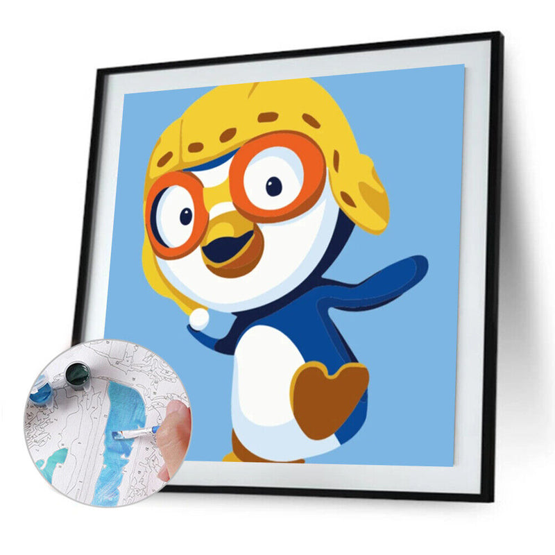 DIY Cartoon Animals Coded Hand Painted Drawing Oil Painting Kit by Numbers Gifts