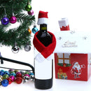 2pcs Christmas Non-woven Fabric Hat Scarf Red Wine Bottle Christmas Decor
