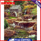40x50cm Colorful DIY Paint By Numbers Kit Forest Riverside Cottage Art Gift
