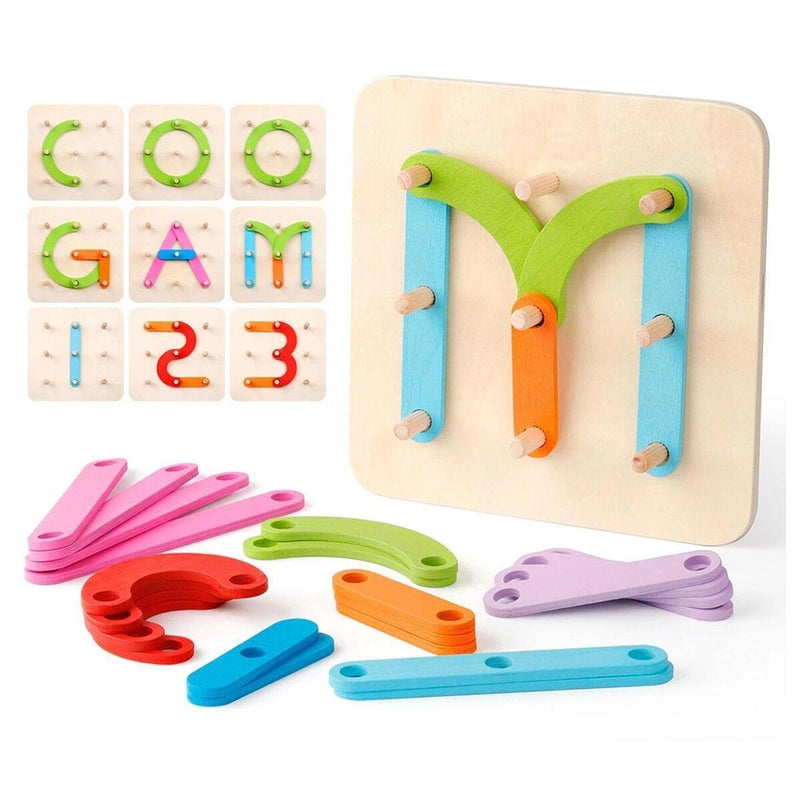 Montessori Pillar Collage Toys Children's Wooden Educational Enlightenment Toys`