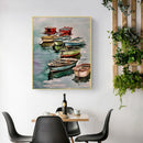 Colorful Boats Oil Painting By Numbers DIY Frameless Art Picture On Canvas