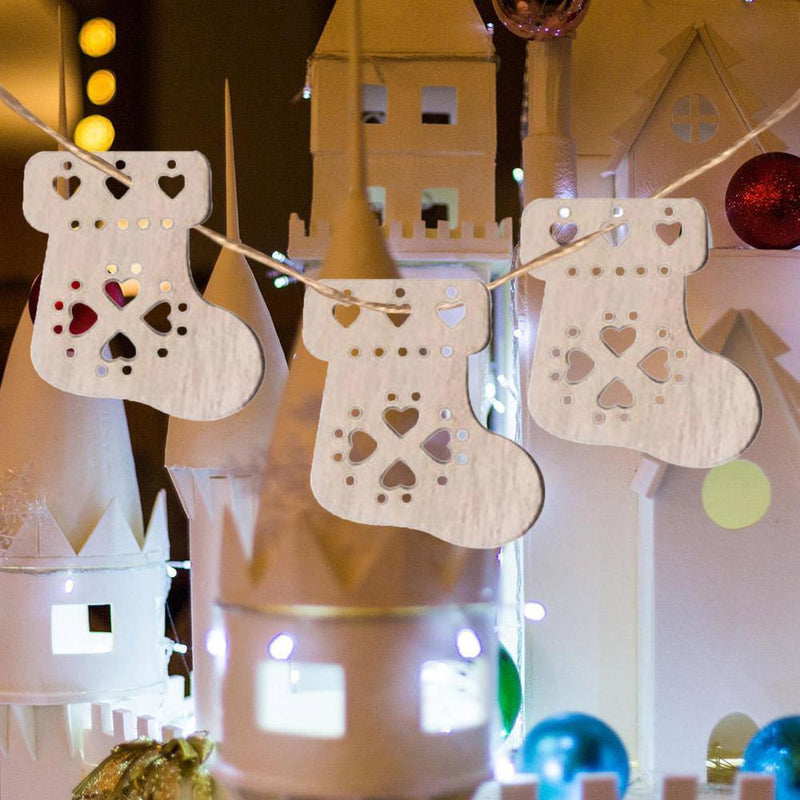 15pcs Christmas Hollowed-out Hanging Ornament Wooden Pendant Room Decoration