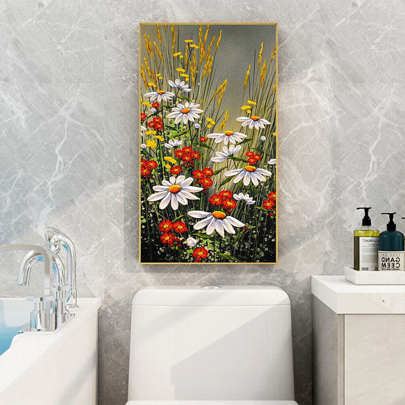 Flowers Oil Paint By Numbers Kits Canvas Picture Wall Art DIY Craft Coloring Set