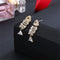 Women Elegant Dangle Zircon Drop Ear Stud Rhinestone Ear Clip Fish Earrings