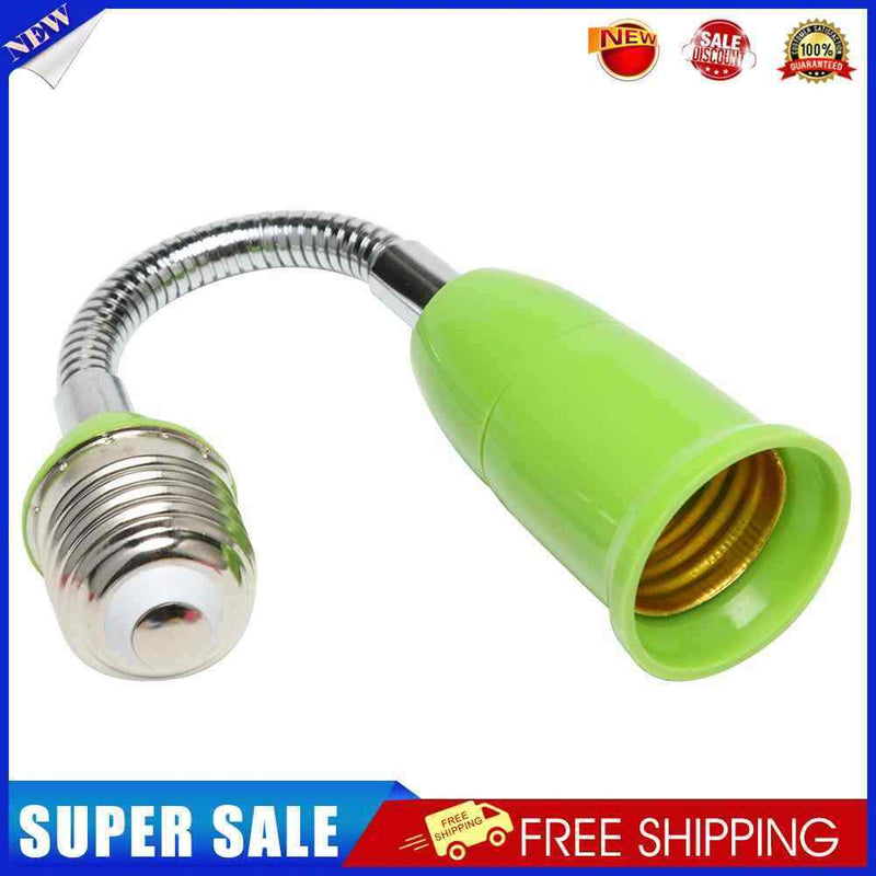 E27 LED Light Bulb Holder Universal Flexible Extension Lamp Socket (Green)