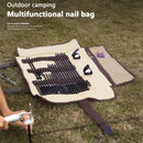 Camping Ground Nails Storage Bag Wind Rope Hammer Peg Holder Bags (Khaki) Newly