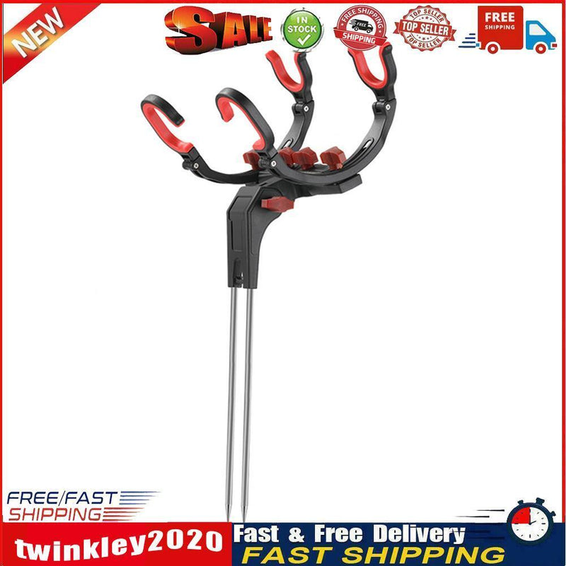 Fishing Pole Holder Foldable Bracket Sea Lake Fish Rod Rack Stand (Double) Newly