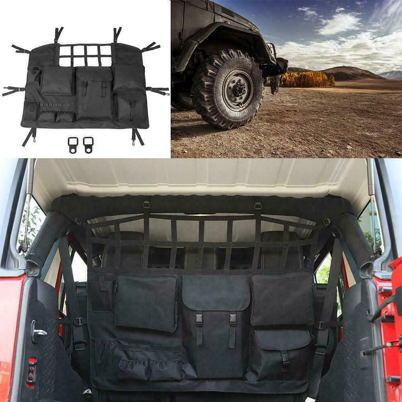 Multi Pockets Storage Organizer Cargo Bag Rear Bench For Jeep Seat Cover T9J5