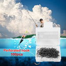 100pcs/box High Carbon Steel Fishhook Barbed Hooks High Efficiency Sharp Flatted