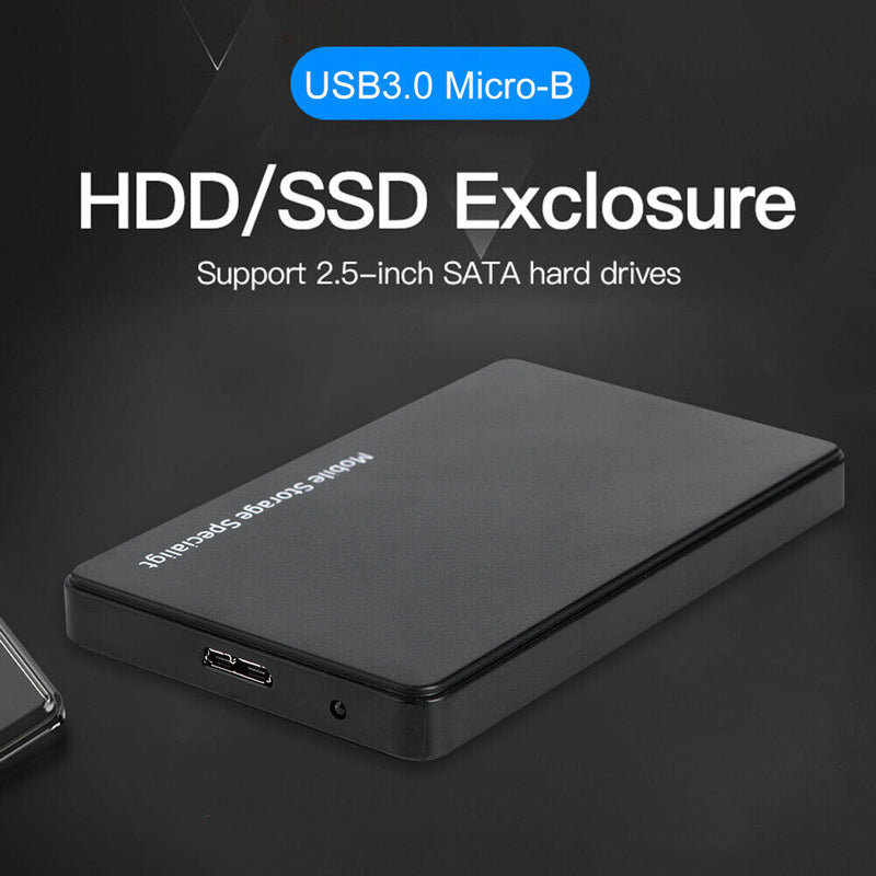 2.5 inch USB 3.0 Hard Disk Enclosure 6Gbps HDD SSD External Case (Black)