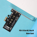 PCI-E 1X to M.2 NVME M Key Riser Adapter Card Supports 2230 2242 2260 2280 SSD
