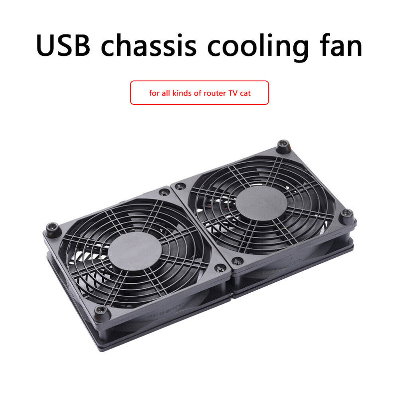 Wireless Router Dual Cooling Fan TV Set-Top Box Quiet Heat Dissipation Cooler