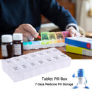 #A Braille Medicine Organizer Moisture-proof 14 Dividers Vitamin Holder Twice Da