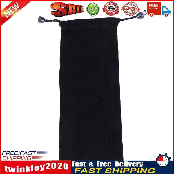 Reusable Straw Velvet Storage Bag Black Drawstring Pouch Jewelry Organizer Newly