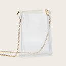 PVC Clear Crossbody Bag Transparent Chain Phone Purse Shoulder Jelly Handbags