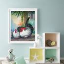 Paint By Numbers DIY Garden Rooster Hand Painted on Canvas Oil Craft Wall Decor
