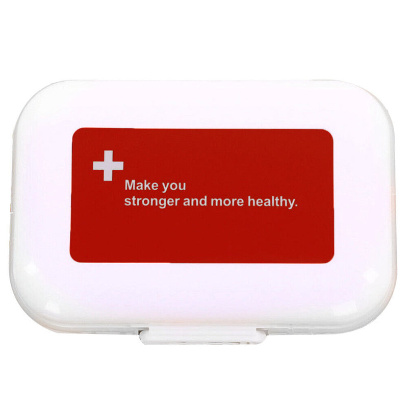 Portabe Multilayer 8 Compartment Pill Box Moistureproof Pill Holder Red