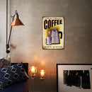 Coffee Pot Sheet Metal Drawing Metal Painting Tin Wall Home Poster Bedroom Sign