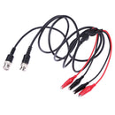 2pcs 110cm BNC Q9 to Dual Alligator Clip Oscilloscope Test Probe Leads