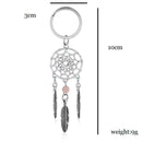 Wind Chimes Pink Green Feather Dream Catcher Keychain Buckle Pendant Keyring