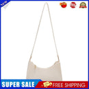 Women Felt Solid Color Shoulder Bag Casual Zipper Messenger Bag (White)