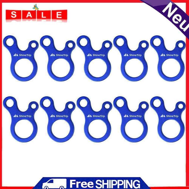 ShineTrip 10x Outdoor Camping Tent Rope Buckles Tensioner Fastener (Blue)