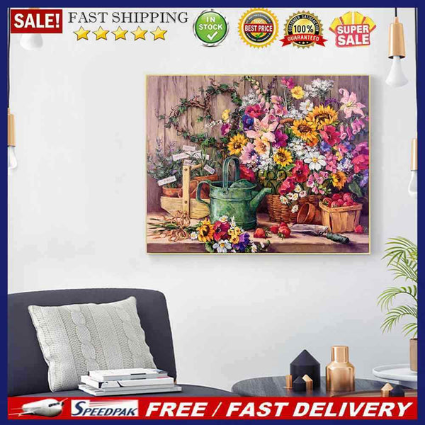 Table Flower Oil Paint By Numbers Kit DIY Drawing Picture for Adults Home Dec