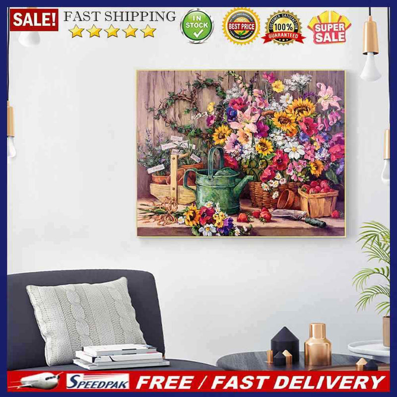 Table Flower Oil Paint By Numbers Kit DIY Drawing Picture for Adults Home Dec