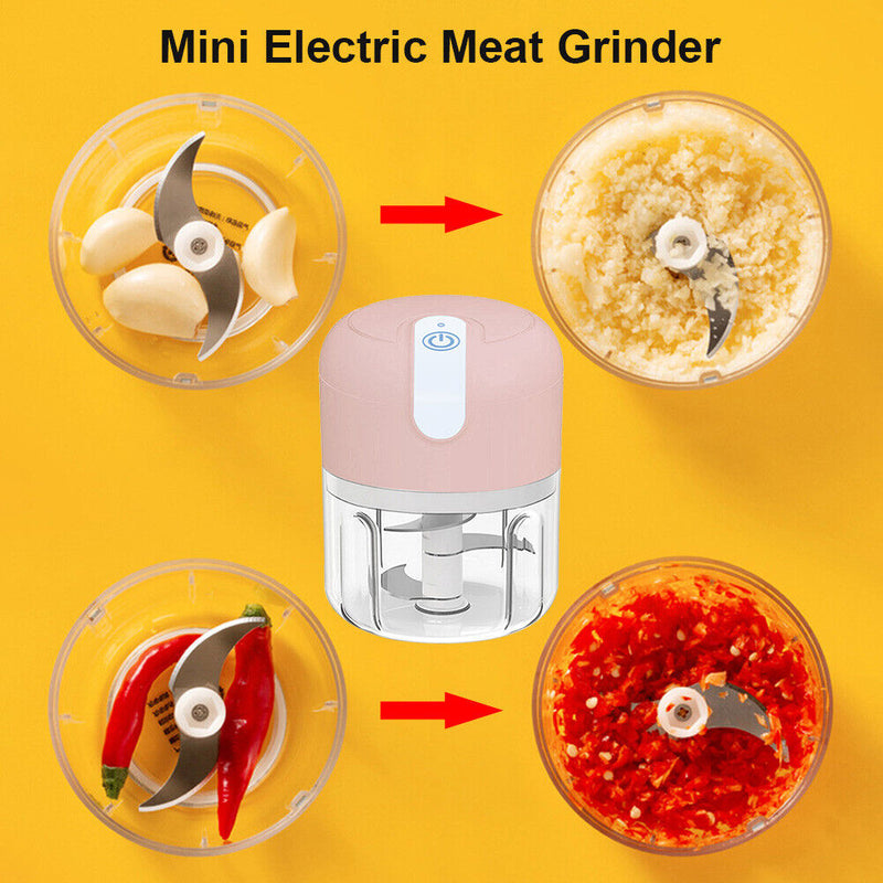 #A Multifunction Mini Meat Grinder Electric Garlic Masher Crusher USB Charging